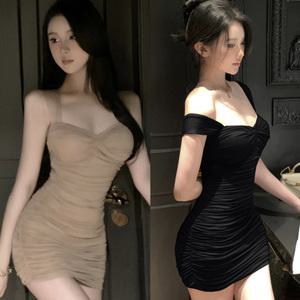 민소매 라인 셔링 미니원피스 섹시원피스 클럽의상