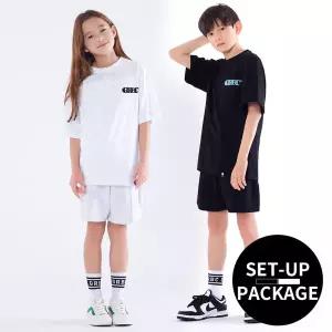 [ 주니어]주니어 GRBC 스몰 버터 후로킹 오버핏 반팔티 쇼츠 트레이닝 세트 JT