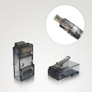 최고급 블랙 관통형 CAT6 RJ45 100개입 플러그 부트 세트 UTP 8P8C 잭 기가 랜선 제작 커넥터 랜툴 공사