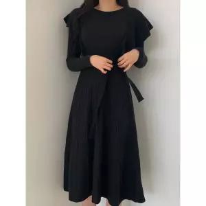 [휴드]케이퍼 니트 프릴리 원피스 2color_P370488613