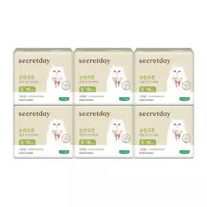 시크릿데이 순한코튼 린넨 오가닉커버 소형 18PX6팩