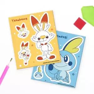 [아트박스]/아이러브페인팅 보석십자수 스티커 포켓몬스터 염버니와 울머기12x14