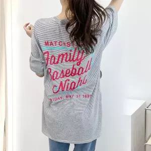 [보리보리/보리맘]패밀리 스트라이프 수유 롱 티셔츠 여름 수유복 ID644