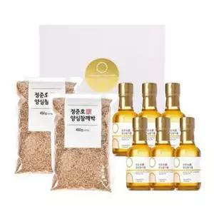 [NS홈쇼핑]정준호 양심 참기름 6본입 세트 (양심 참기름 150mlX6병+양심 참깨박 450gX2개)..[34405909]