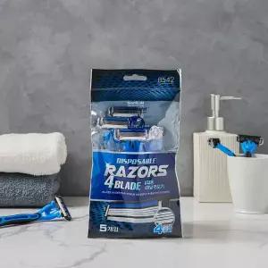 노브랜드 휴대용 4중날 면도기 (5개입)