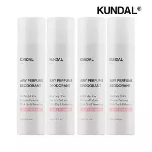 [쿤달] 에어리 퍼퓸 데오드란트 스프레이 베이비파우더 150ml x4개