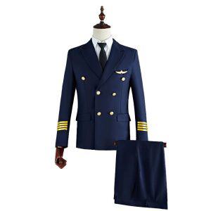 기장복 항공 파일럿 학교 근무복 세트로 제복 유니폼 정도 은색 비행사 견장이 반팔 남성용