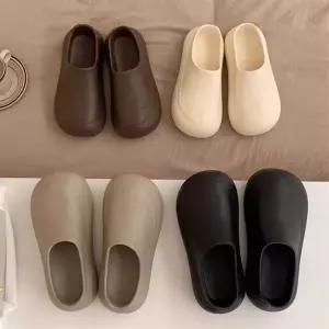 여성 파스텔 글리터 통굽 슬리퍼