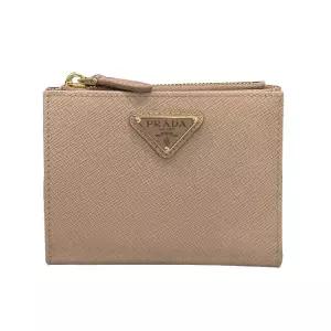 [명품] 25SS 삼각 로고 사피아노 지퍼 포켓 반지갑 파우더 핑크 1ML050 QHH F0236