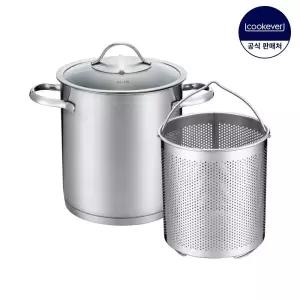 쿡에버 에센셜 인덕션 스텐 파스타 냄비 18cm (글라스커버)