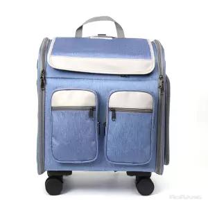 반려동물 백팩 캐리어 이동가방 블루 여행 이사 메쉬