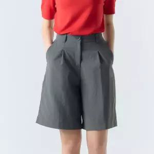 [더핸드메이드]원 턱 나일론 하프 팬츠