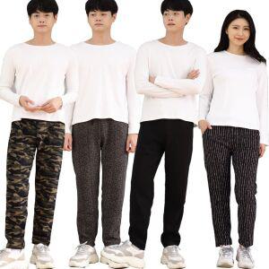 기모바지 밴딩 일자팬츠 겨울 융털바지 작업복 극세사