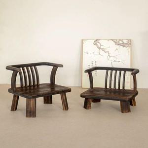 등받이 낮은의자 일본 스툴 엔틱 좌식 화장대 도장 현관