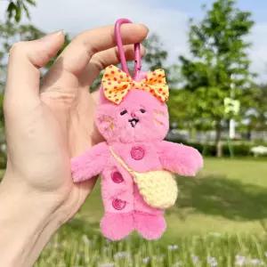 캣츠미미 고양이 인형키링 (핑크) +뜨개가방 가방참고리 키홀더