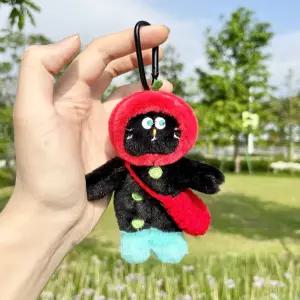 캣츠미미 고양이 인형키링 (블랙) +뜨개가방 가방참고리 키홀더