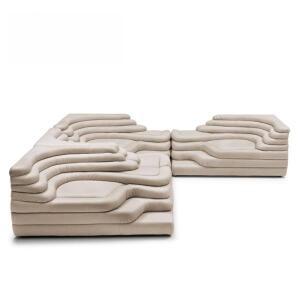 특별한  소파 창의 거실  가죽 테라스 중세 모듈 와비사비 게으른 크림