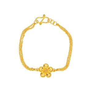 [아시아골드] 24K 순금 꽃송이 아기 돌팔찌 3.75g [돌선물 아기 전용]