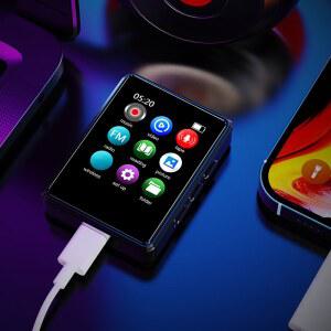 MP4 MP3 무손실 음악 플레이어 Bluetooth 미니 비디오 플레이어와 호환 스피커 내장 128GB 77 인치 학생용 매일 사용