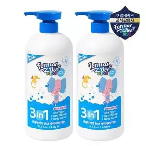 [포멀비] 키즈 3in1 올인원 샴푸 바디워시 베이비파우더향 1,000ml 1+1