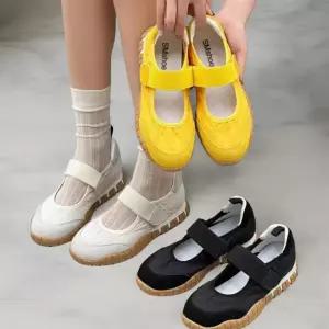 여성 귀여운 가죽 고무밑창 메리제인 플랫슈즈