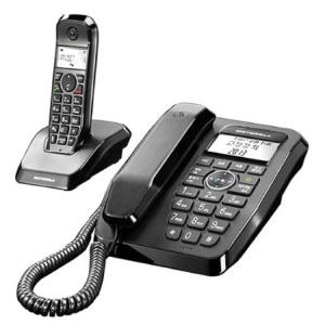 모토로라 디지털 자동응답기능 스피커폰 발신자 번호표시 유무선 전화기_블랙