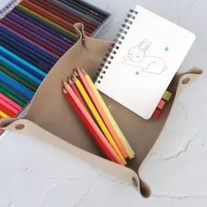 베이지 차키보관함 대 소품정리 데스크 트레이 가죽 (WFGTDYS)