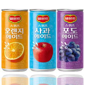 델몬트스퀴즈240 오렌지+포도+사과 혼합 30캔 혼합음료수모음