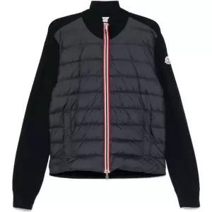 (당일) 25SS 몽클레어 로고 패치 네이비 패딩 가디건 K1091 9B00006 M1367 779