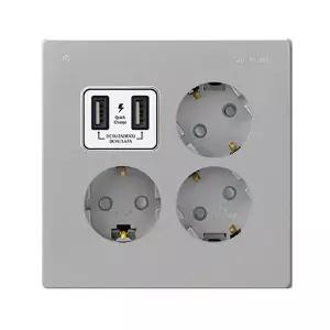 진흥 V시리즈 USB콘센트3구 실버