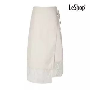 [롯데백화점]르샵 레이스 트리밍 린넨 랩 스커트 BP8SK005A