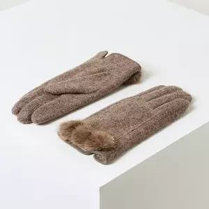 [헤지스](대구신세계)[25FW][여성장갑] 베이지 밍크퍼 장갑 (스마트터치가능) HIGV5F007I3