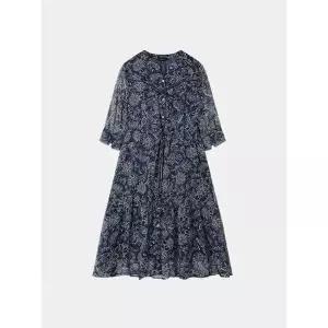 [요하넥스]쉬폰 핀턱 프린트 원피스_P404345726