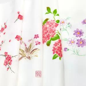 순면 롱 직사각 가제 수건 긴 두겹 손수건 아사면 나염 패턴 HLJ