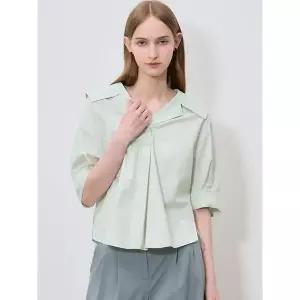 [하프클럽/]코튼 세일러 칼라 블라우스 (택가격 158000원)
