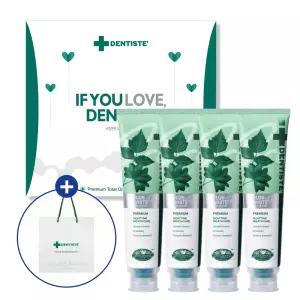 덴티스테 치약 4P 선물세트 플러스화이트 프로 160g 4개+쇼핑백