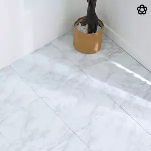 타일형 장판 18장 타일 느낌 장판 대리석 매트 스티커 4종 화이트