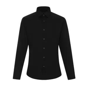 셔츠 블랙 솔리드 스판 슬림핏 긴소매 와이셔츠CDHY1B5301K0