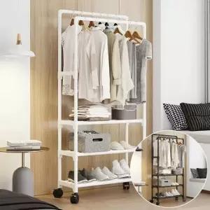 3단 선반 2단 행거 이동식 철제 스탠드 옷걸이 옷장 스탠드옷걸이 옷걸이행거 이동식행거