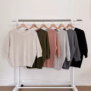 여자 나그랑 가을칠부티 라운드 잔골지 패턴 니트