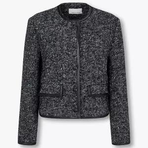 [롯데백화점]보브 레더 트리밍 헤링본 트위드 자켓gr[7124410100]