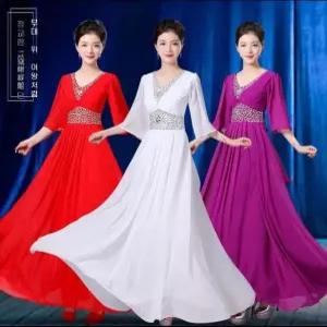 여성 합창복 합창드레스 연주 드레스 단복 중년 합창단 무대의상 연주복 공연