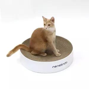 네네린도 원형 고양이 스크래쳐 L 웜화이트