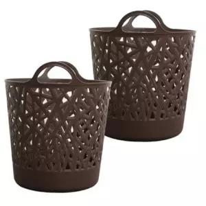 올맘 다용도 대용량 빨래바구니 40L_초코브라운 2개