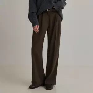 [제작] 차르르핏 링클프리 뒷밴딩 턱 와이드 슬랙스 84166 빅사이즈 여성의류