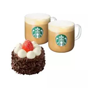 [스타벅스] [언제나 특별해요] 바닐라 라떼 T 2잔 + 딸기 촉촉 초코 생크림 케이크