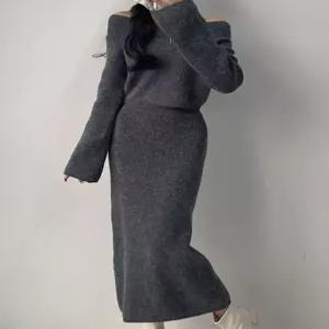 [예쎄](예쎄) [SET]오프숄더 니트+밴딩 스커트 (S4WSE011A)