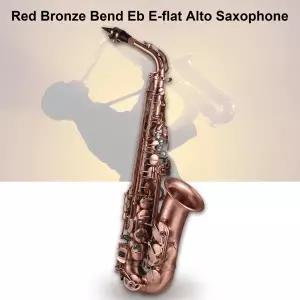 전문가용 레드 브론즈 벤드 색소폰 Eb E플랫 알토 색소폰 아발론 쉘 키 패턴 케이스 장갑 클리닝 천 스트랩