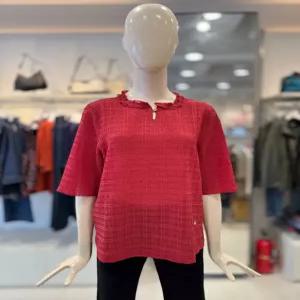 [크로커다일레이디]크로커다일레이디 체크 자카드 블라우스형 티셔츠 CLEFTS