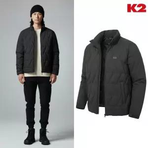 [백화점 출고] K2 패딩 남자 피나투보 그레이 차콜 퀼팅 미들 헤비 구스 다운 숏 점퍼 자켓
